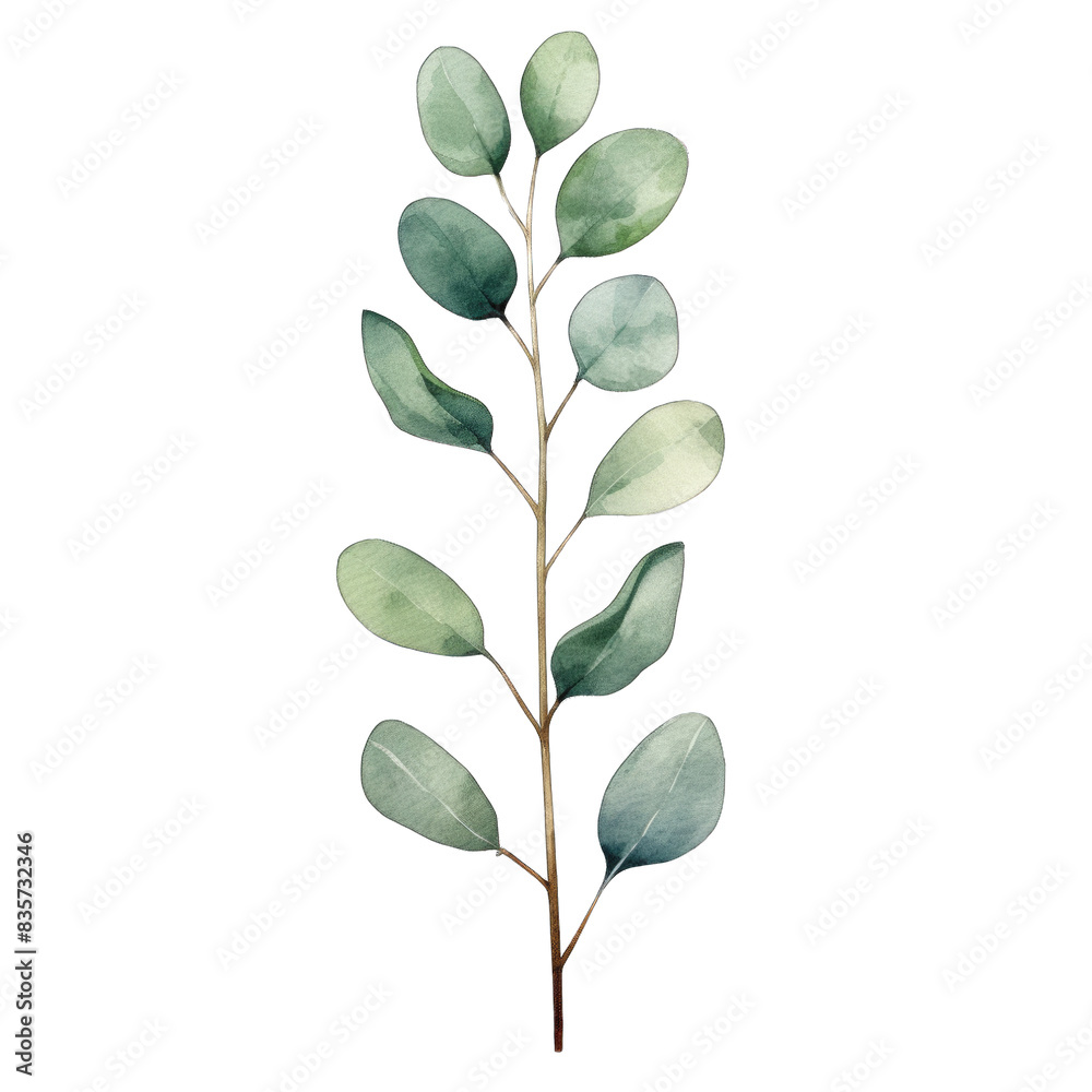 Eucalyptus leaves on white background Eucalyptus leaves on white background