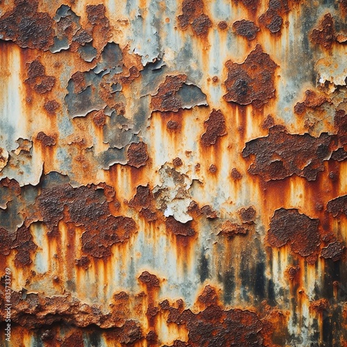 Generative Ai Rusted Metal Surface Corroded metal with varying rust patches, pitting, and roughness, suitable for industrial environments or abandoned structures.