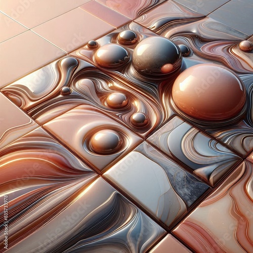 Generative Ai Shiny Ceramic Tiles Glossy ceramic tiles with slight color variations, grout lines, and a polished finish, perfect for modern bathrooms or kitchens exterior surfaces.