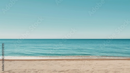 Copy space with empty beach and sea in the background