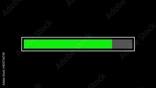 Motion graphic loading process with black background. Perfect for clip video elements.