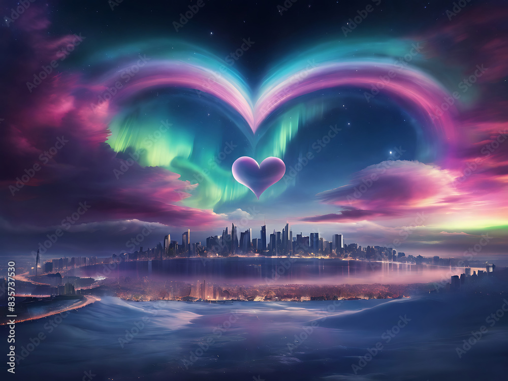the aurora borealis over a city the aurora borealis over a city