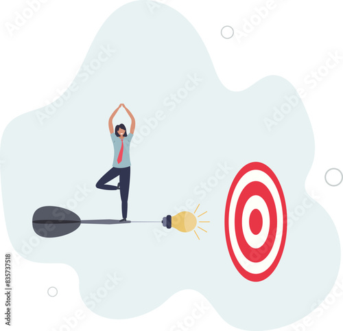 successful businesswoman strives for her goal.flat vector illustration.
