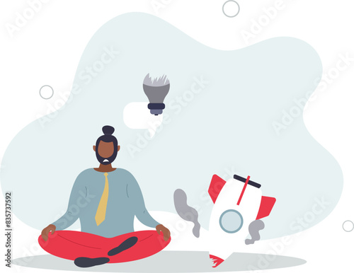loser businessman and failed startup.flat vector illustration.
