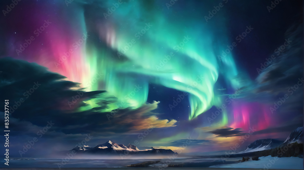 Fototapeta premium a picture of a sky that has the aurora borealis on it