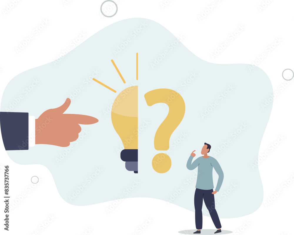 Business problem, idea, decision making and solution, job and career path.flat vector illustration.