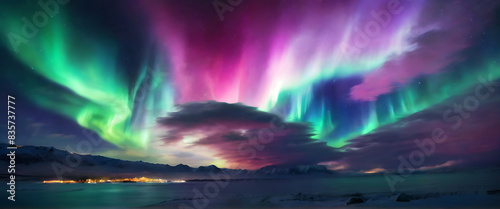 a picture of a sky that has the aurora borealis on it © Imagine Fx