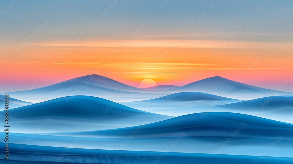 horizon, sea of blue, pink, orange waves horizon, sea of blue, pink, orange waves