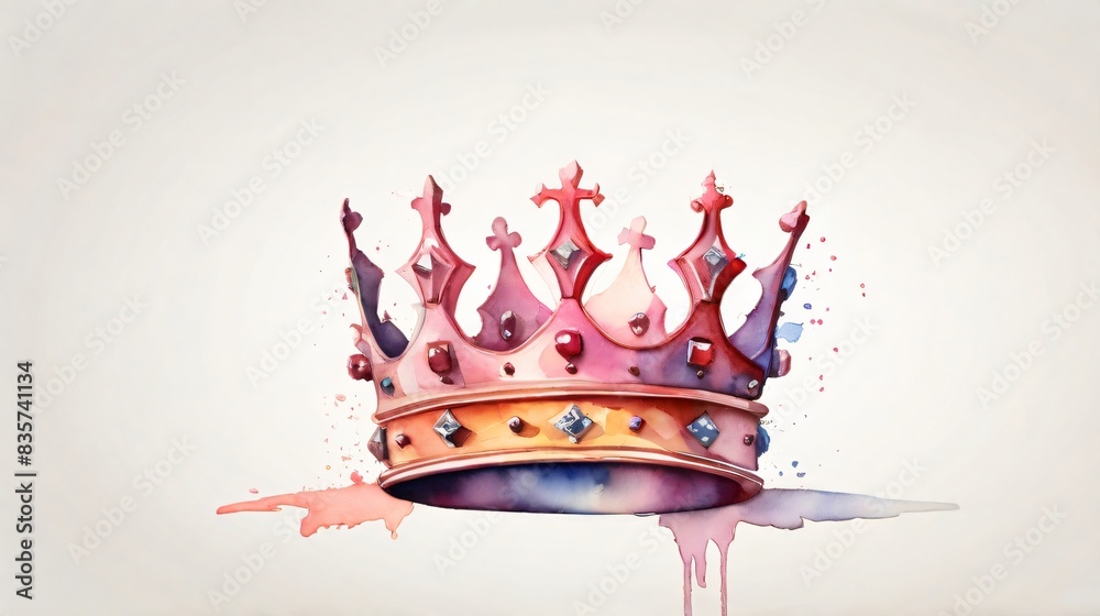 watercolor painting of gold crown watercolor painting of gold crown