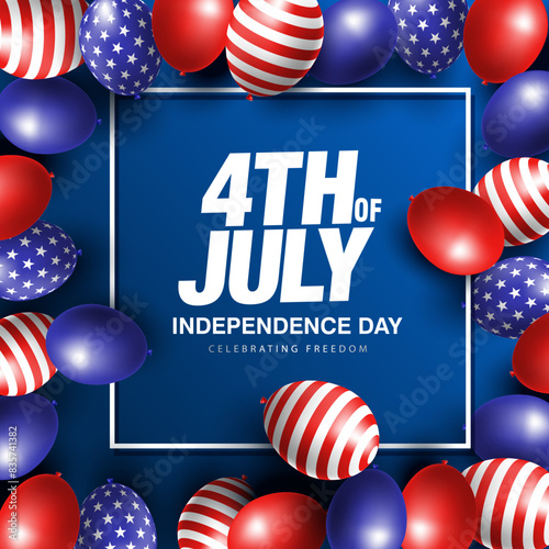 4th of July happy independence day America. abstract vector illustration design