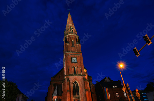 Peter-und-Paul-Kirche Dessau bei Nacht photo