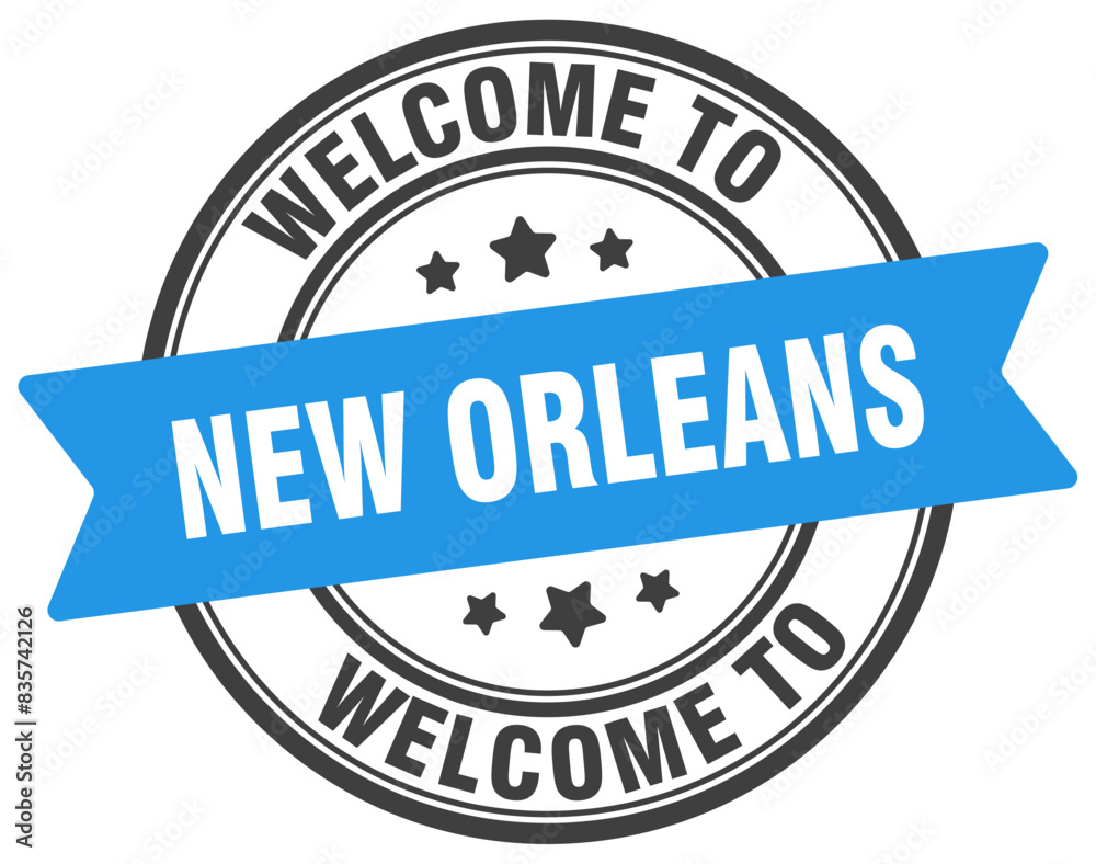 Welcome to New Orleans stamp. New Orleans round sign Welcome to New Orleans stamp. New Orleans round sign