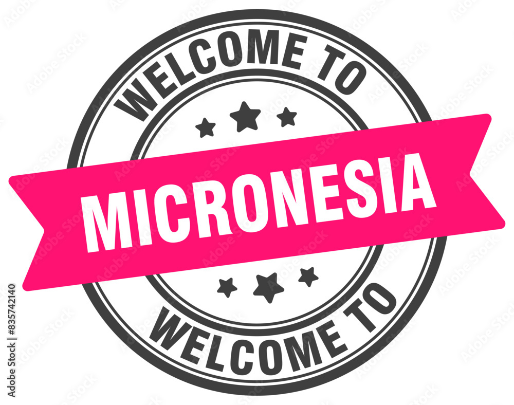 Welcome to Micronesia stamp. Micronesia round sign Welcome to Micronesia stamp. Micronesia round sign