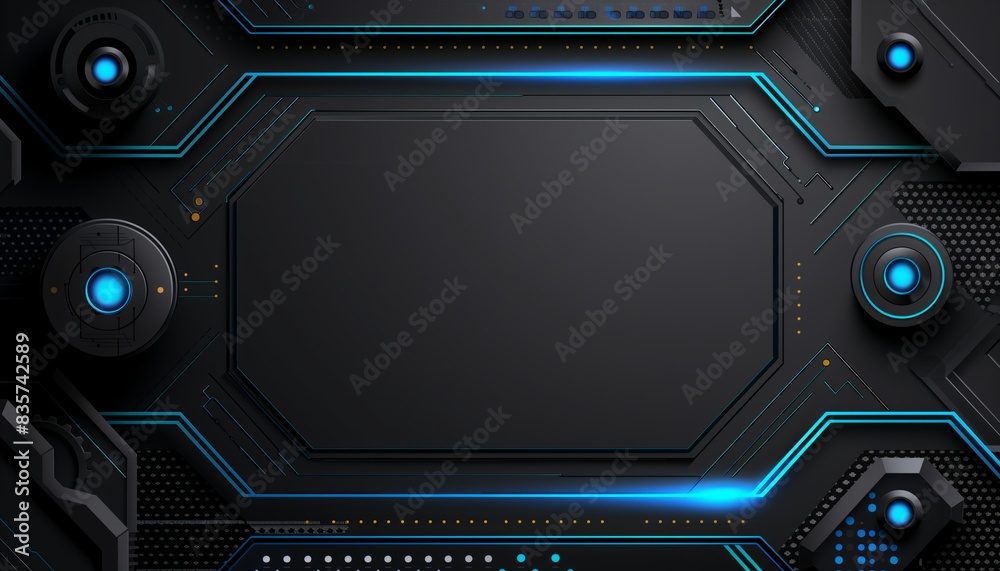 Fototapeta premium technology concept background with glowing neon, illustration design template