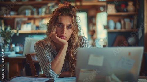 Young professional feeling overwhelmed while working from home