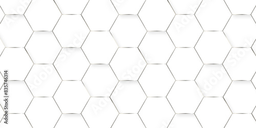 Abstract vector background with hexagonal wall hexagon polygonal pattern background. seamless bright white minimal abstract honeycomb background.  