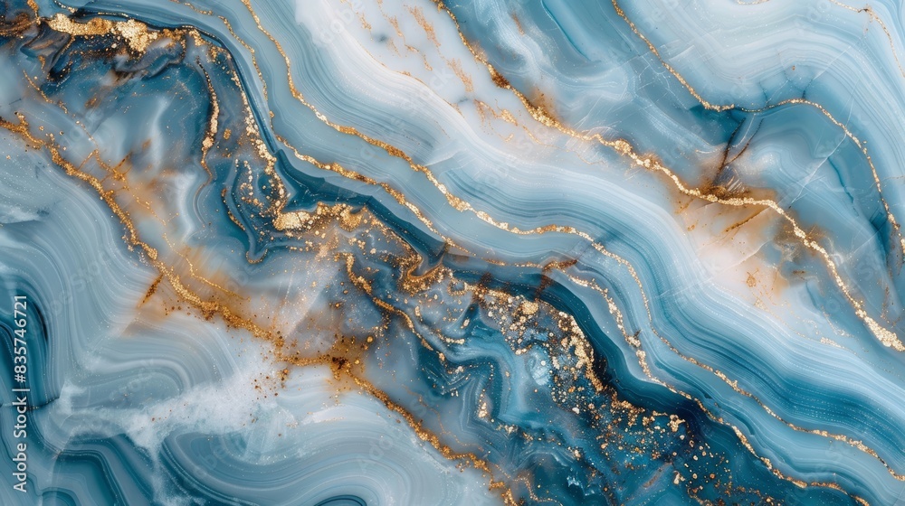 Sophisticated marble texture with blue and gold accents Sophisticated marble texture with blue and gold accents
