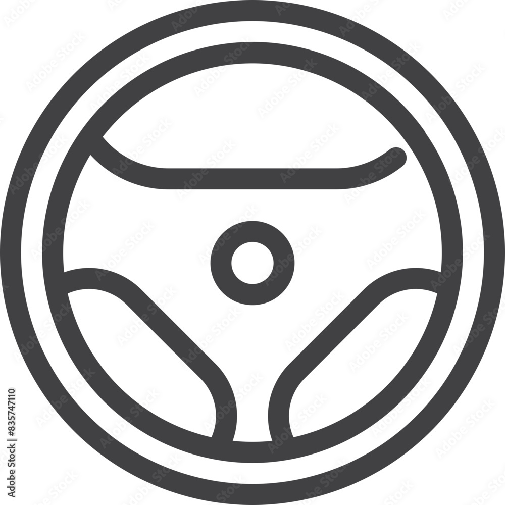Car steering wheel line icon on white background Car steering wheel line icon on white background