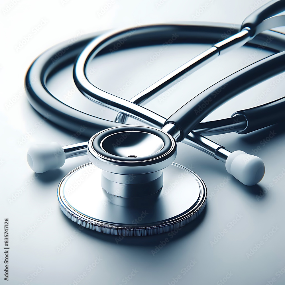 A close-up photo with a medical stethoscope . Generative AI A close-up photo with a medical stethoscope . Generative AI