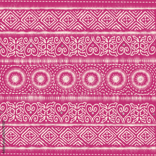 A detailed seamless batik border pattern, suitable for textiles and wallpapers