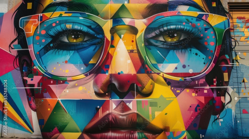 Fototapeta premium Street art style of New year 2024 celebrations