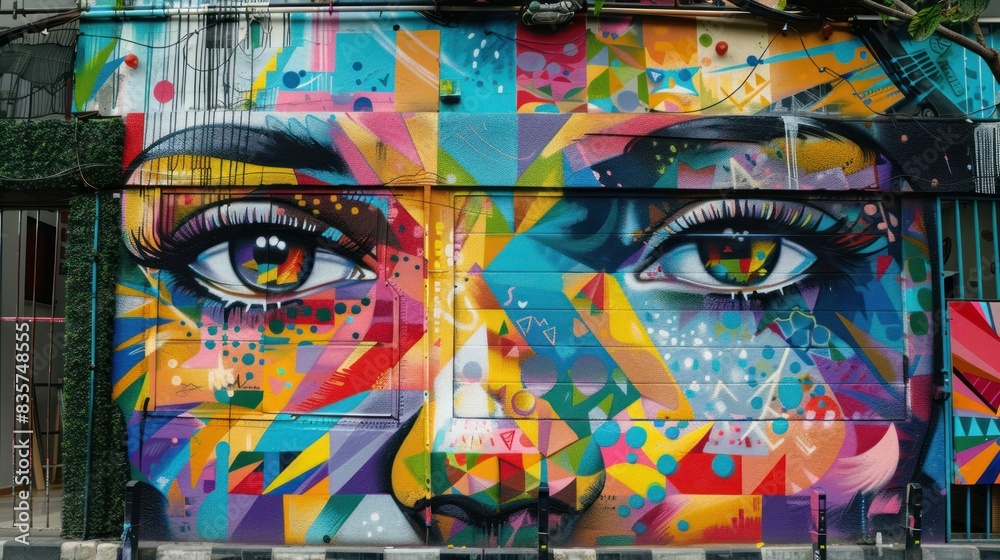 Obraz premium Street art style of New year 2024 celebrations