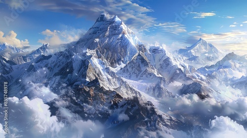 Winter snow blankets Mount Everest photo
