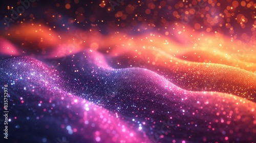 Mesmerizing abstract digital landscape with sparkling lights