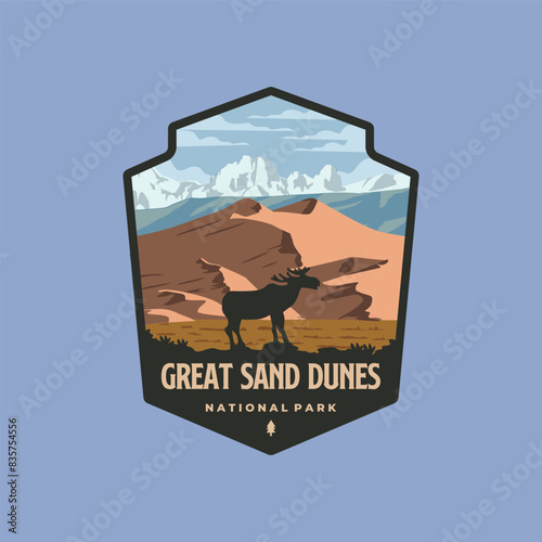 Great sand dunes national park logo vector symbol illustration design