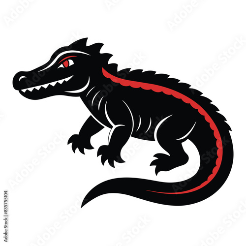 Solid color Crocodylomorph animal vector design