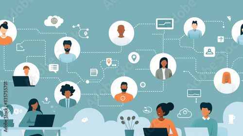 A group of people are connected through a network of circles