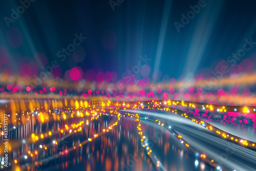 Radiant light and colorful dust particles in the backdrop