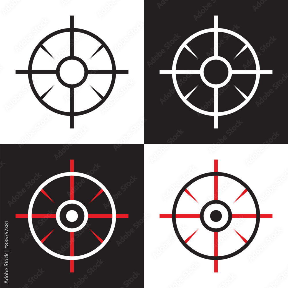 Gun Sight Crosshairs Bullseye Isolated Vector. crosshair and sight ...