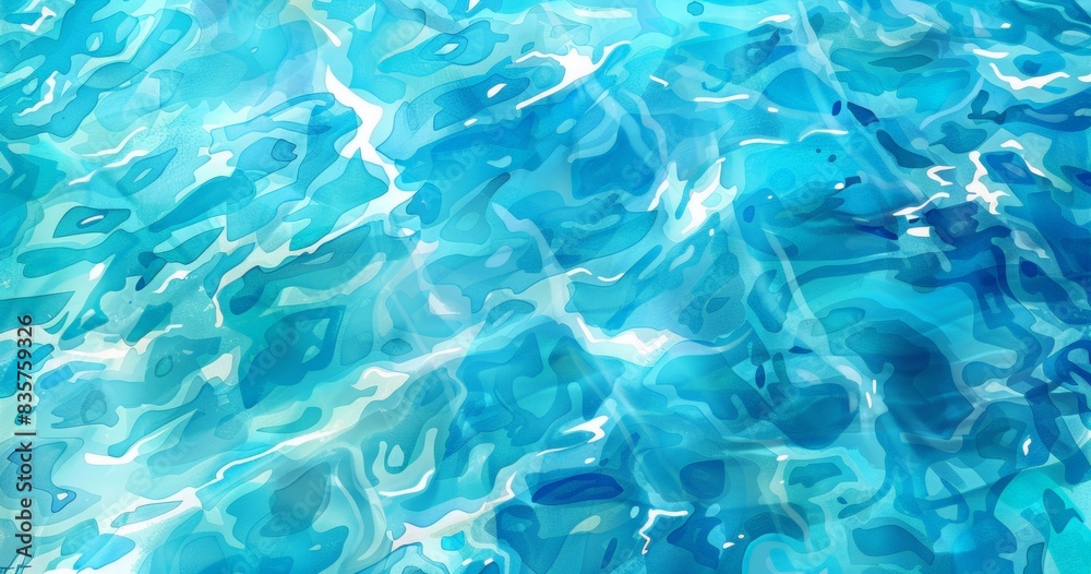 Water texture background with ripples and light reflections on turquoise blue water surface in swimming pool or ocean. Sunlight reflection on the surface of turquoise clear sea water texture. Water texture background with ripples and light reflections on turquoise blue water surface in swimming pool or ocean. Sunlight reflection on the surface of turquoise clear sea water texture.