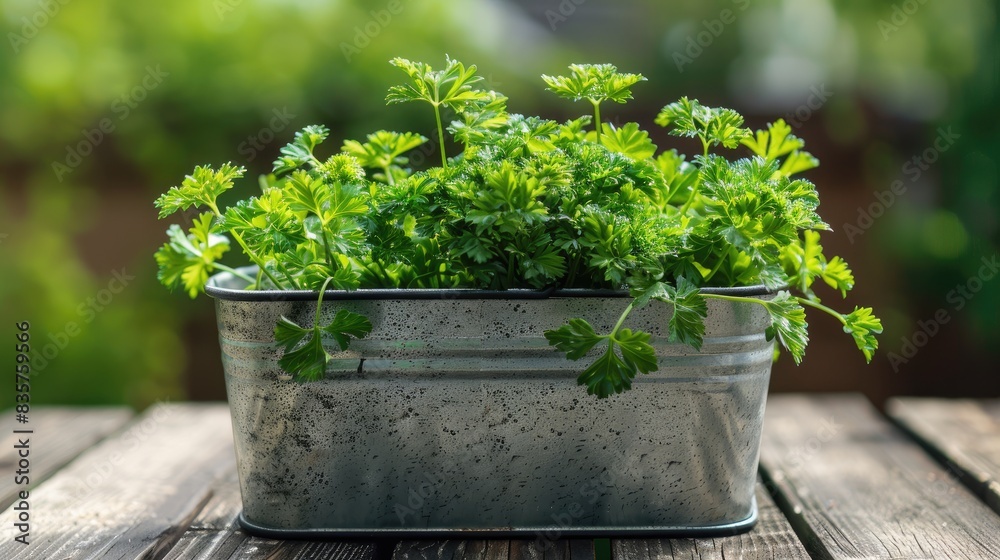 Parsley in the container Parsley in the container