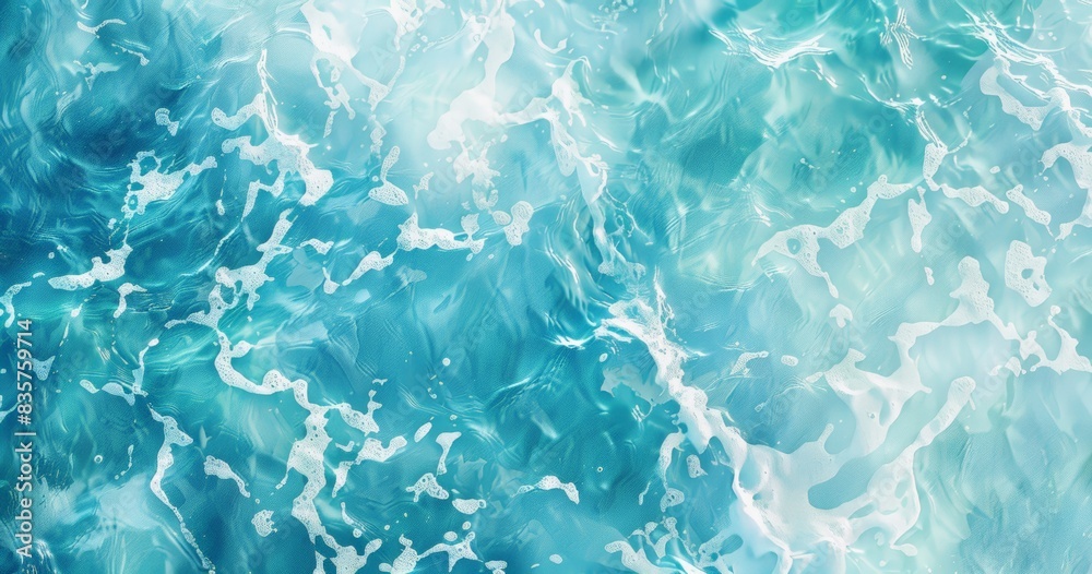 Water texture background with ripples and light reflections on turquoise blue water surface in swimming pool or ocean. Sunlight reflection on the surface of turquoise clear sea water texture. Water texture background with ripples and light reflections on turquoise blue water surface in swimming pool or ocean. Sunlight reflection on the surface of turquoise clear sea water texture.