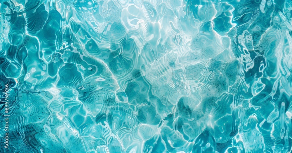 Water texture background with ripples and light reflections on turquoise blue water surface in swimming pool or ocean. Sunlight reflection on the surface of turquoise clear sea water texture. Water texture background with ripples and light reflections on turquoise blue water surface in swimming pool or ocean. Sunlight reflection on the surface of turquoise clear sea water texture.