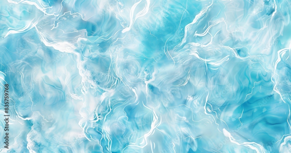 Naklejka premium Water texture background with ripples and light reflections on turquoise blue water surface in swimming pool or ocean. Sunlight reflection on the surface of turquoise clear sea water texture.