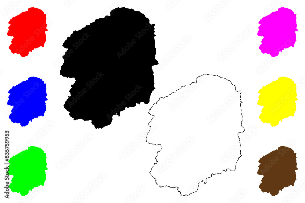 Naklejka premium Tochigi Prefecture (Administrative divisions of Japan, Prefectures of Japan) map vector illustration, scribble sketch Tochigi map