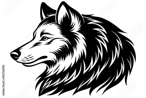 dog head silhouette vector illustration