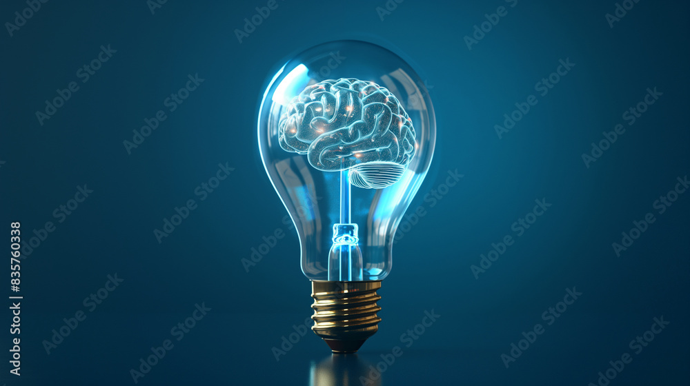Human brain inside a light bulb brainstorming ideas idea or understanding Creative inspiration and innovation 3D bright business Human brain inside a light bulb brainstorming ideas idea or understanding Creative inspiration and innovation 3D bright business