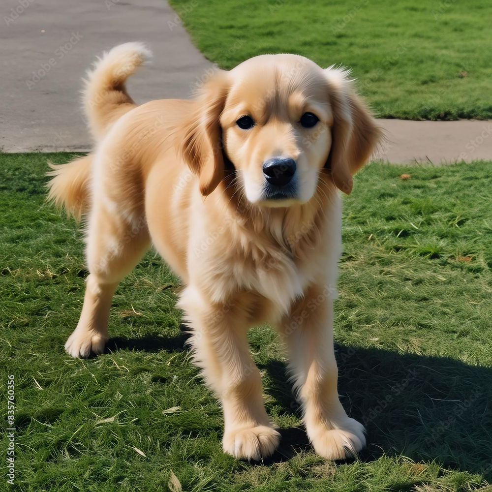 Mascota doméstica, cachorro golden retriever de pelaje dorado Mascota doméstica, cachorro golden retriever de pelaje dorado