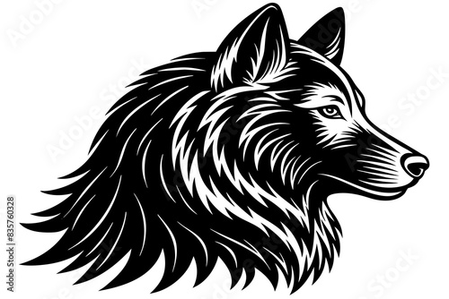 dog head silhouette vector illustration © Shiju Graphics