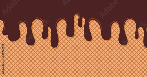 abstract chocolate vector background, wafer background texture, sweet concept for your design background