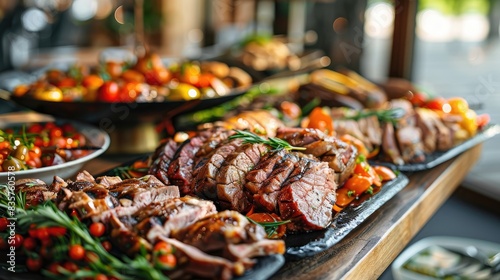 Tasty meat dish displayed on the table