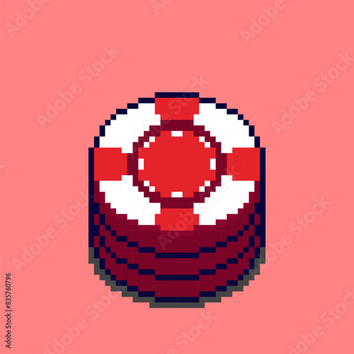 Pixel art style Chip Casino design