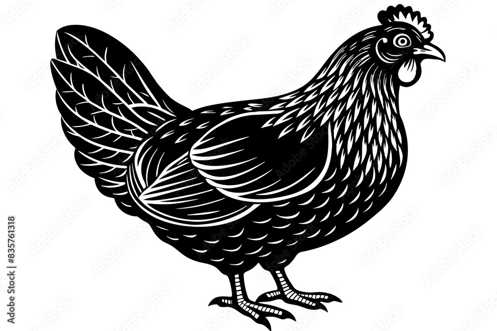 chicken silhouette vector illustration