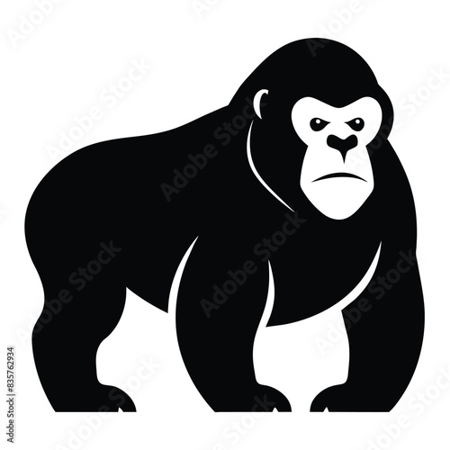 Solid color Cross River Gorilla animal vector design