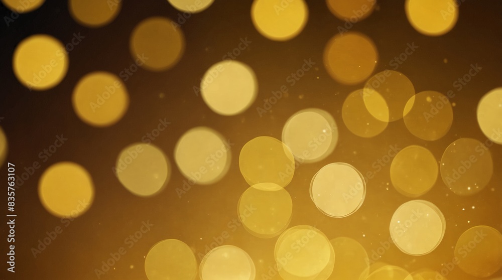 Fototapeta premium Blurry Circle Bokeh Creating Warm Yellow Gradient Atmosphere