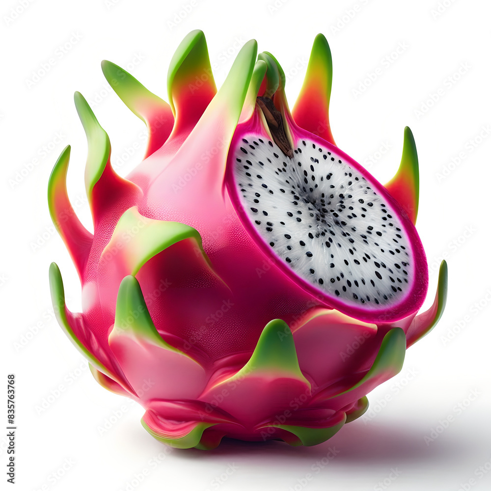 Vibrant Dragon Fruit Cut in Half